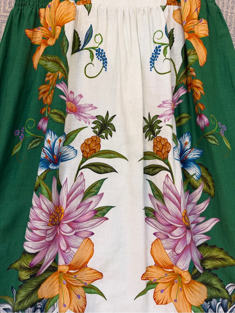 Farm Rio Sweetbloom Dreamscape Midi Dress!  💚🧡 - Picture 3 of 5